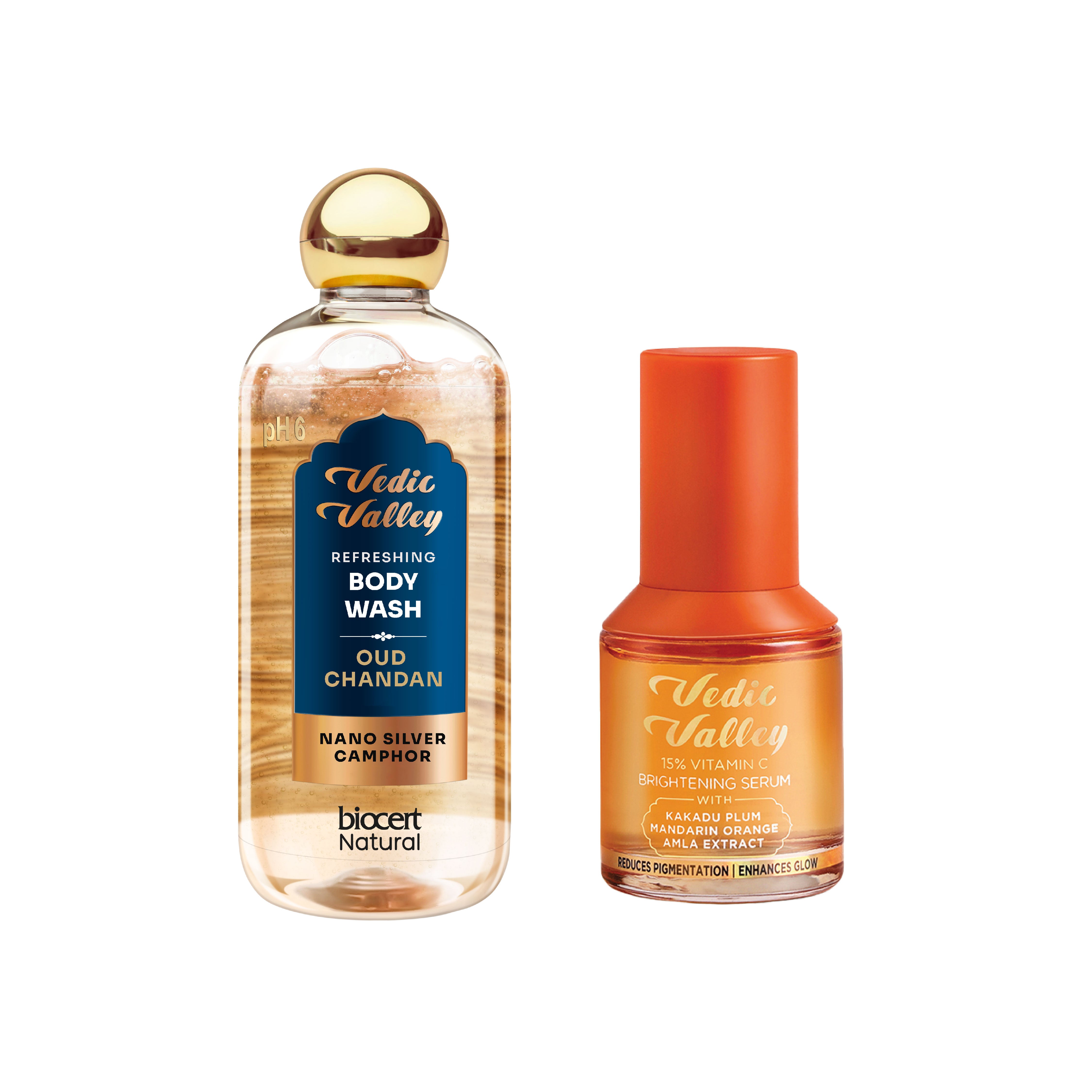 Oud Chandan Body Wash & Vitamin C Serum Vedic Valley