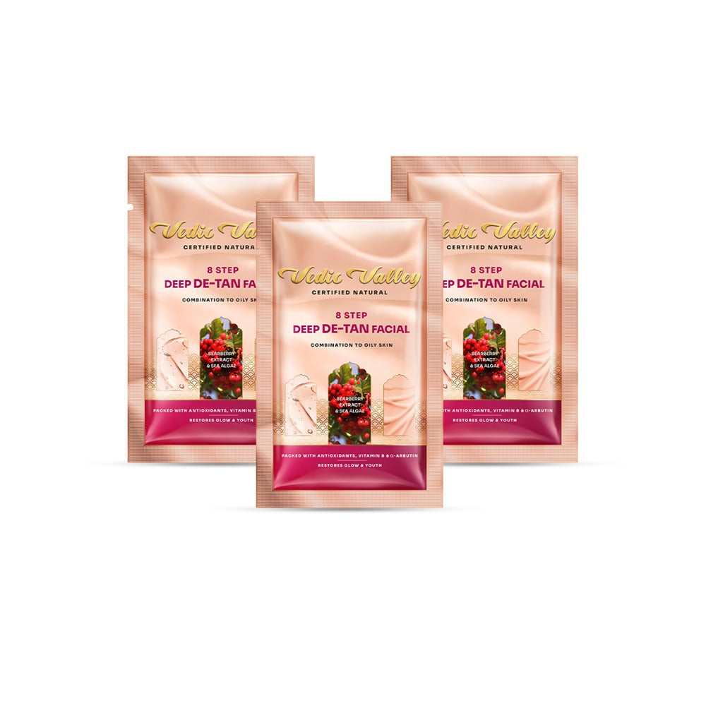 Vedic Valley 8 Detan Step Facial Kit Oily to Combination Skin Sea
