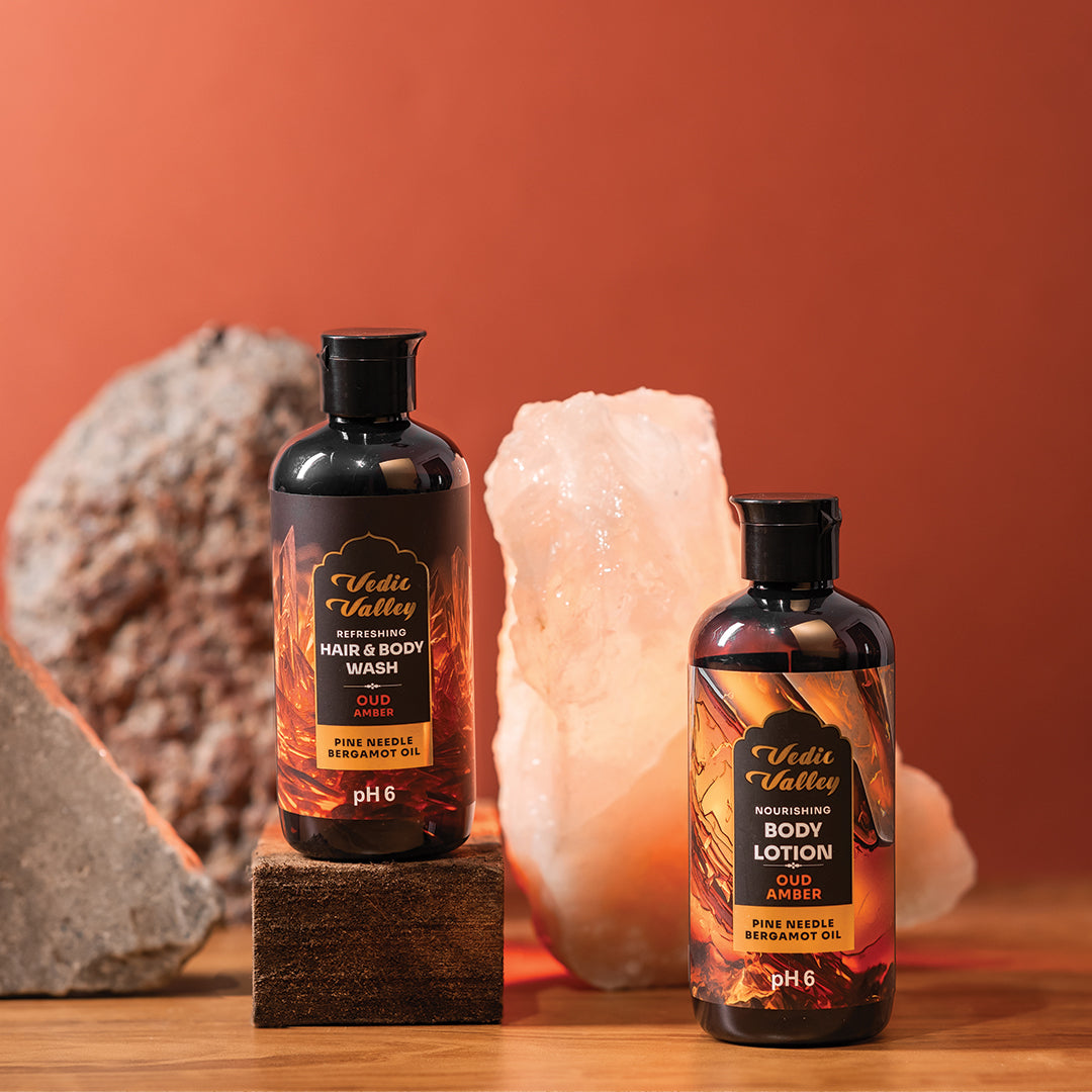 Oud Amber Hair & Body Wash with Lotion Combo