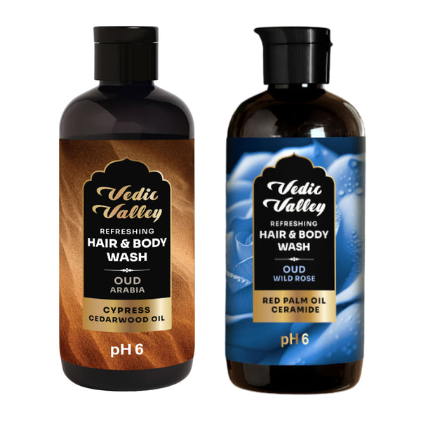 Oud Arabia & Oud Wild Rose Hair & Body Wash Combo