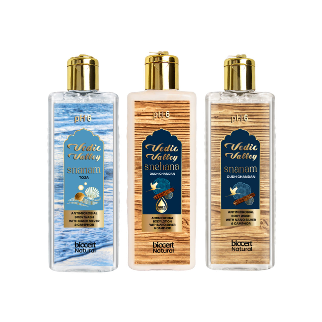 Oud Chandan Body Wash & <br> Body Lotion With Toja Body Wash Combo.