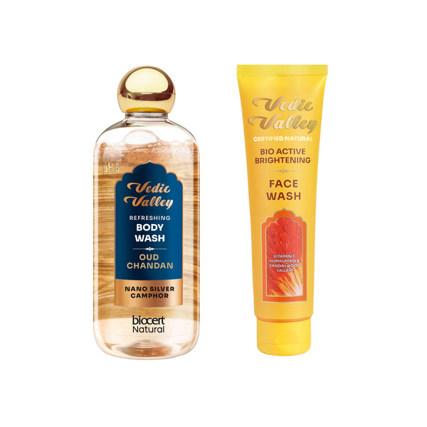 Oud Chandan Body Wash & Bio Active Brightening Face Wash