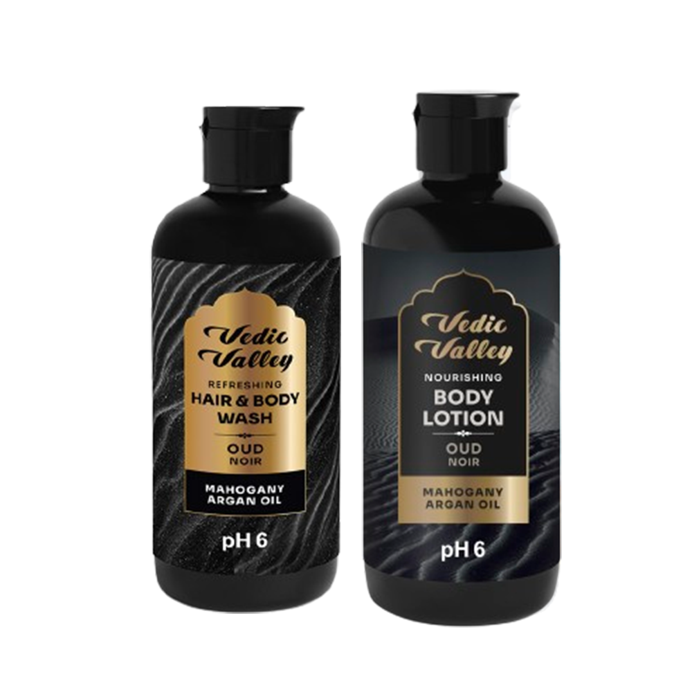Oud Noir Hair & Body Wash with Lotion Combo